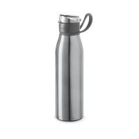KORVER. Aluminium 650 mL sportfles, satijnzilver