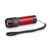ZOOMIN. Aluminium zaklamp met zoomfunctie in 3 verschillende schijnstanden, rood
