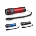 ZOOMIN. Aluminium zaklamp met zoomfunctie in 3 verschillende schijnstanden, rood