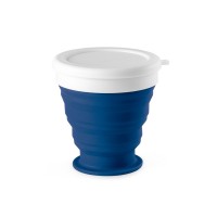 ASTRADA. Silicone and PP folding travel cup 250 mL, blue