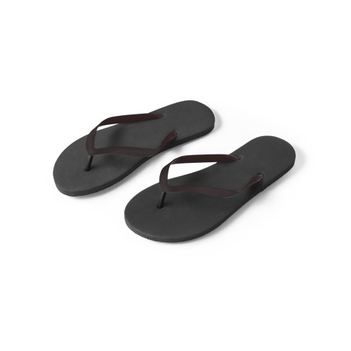 MAUPITI L / XL. Comfortable slippers with PE sole and PVC strap, black
