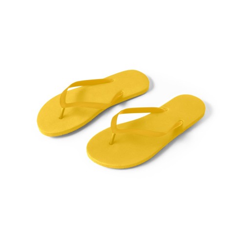 MAUPITI L / XL. Comfortable slippers with PE sole and PVC strap, yellow