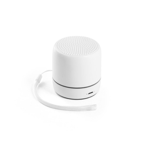 TURING. Portable 3W speaker with 4 hours of battery life on recycled ABS (100% rABS), White