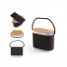 GUETTA. 5W portable speaker with super-fast 15W wireless charger and 2h battery life made of bamboo and recycled PET (100% rPET), Dunkelgrau