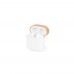 COBAIN. Draadloze hoofdtelefoon met 5 uur autonomie in gerecycled ABS (100% rABS) en bamboe, wit