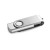 CLAUDIUS 16GB. 16 GB USB-stick met metalen clip, satijnzilver