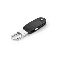 BRAGG 8GB. USB-geheugen met 8 GB in PU en met karabijnhaakclip, zwart