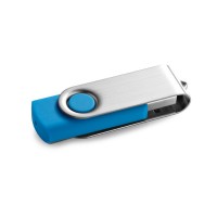CLAUDIUS 8GB. 8 GB USB flash drive with metal clip, Light Blue