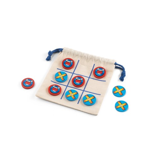 CROSSES. Klassiek 10-delig houten boter-kaas-en-eieren spel, Naturhell