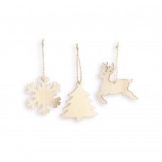 FLAKE Weihnachtsfiguren zum Aufhängen, Naturhell