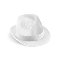 MANOLO POLI. Hoed van PP met wit polyester lint, wit
