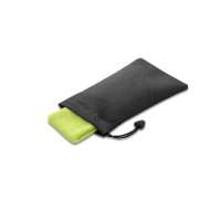 BERNAL. Recycled polyester (100% rPET) fitness cooling towel with non-woven pouch, light green