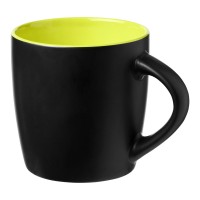 Riviera 340 ml ceramic mug. Black, Lime