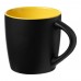 Riviera 340 ml ceramic mug. Black, Yellow