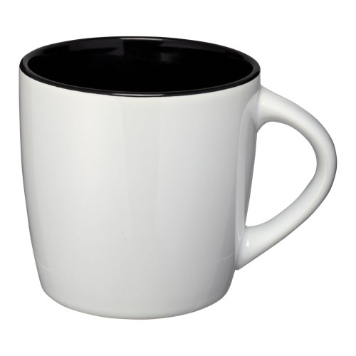 Aztec 340 ml Keramiktasse. weiss, schwarz