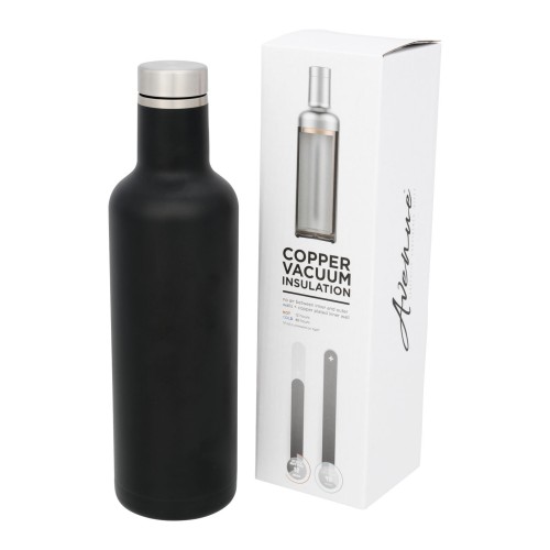 Pinto 750 ml copper vacuum insulated bottle, Black