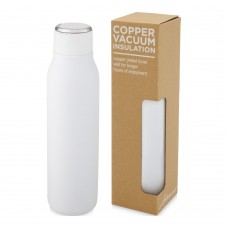 Marka 600 ml koperen vacuüm geïsoleerde fles met metalen lus, Wit