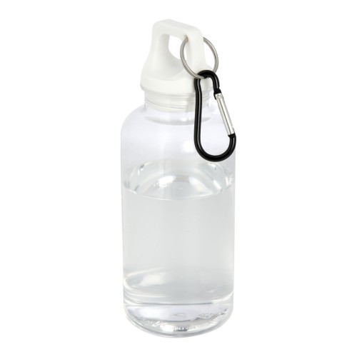 Oregon 400 ml RCS certified recycled plastic water bottle with carabiner, White