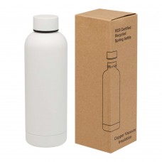 Spring 500 ml RCS-gecertificeerde gerecyclede roestvrijstalen koperen vacuümgeïsoleerde fles, Wit