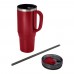 Melbourne 1200 ml RCS-zertifizierter Isolierbecher mit Strohhalm, rot