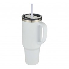 Sydney 1200 ml doppelwandiger RCS-zertifizierter Kupfer-Vakuum Isolierbecher mit Strohhalm, weiss
