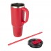 Sydney 1200 ml double wall RCS certified copper vacuum insulated tumbler with straw, Red