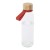 Porto 500 ml glazen waterfles met siliconen handgreep en bamboe deksel, Baksteen