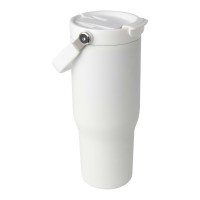 Bronx 900 ml RCS gecertificeerde. vacuüm geïsoleerde beker van gerecycled roestvrij staal en koper met deksel met dubbele functie, Wit