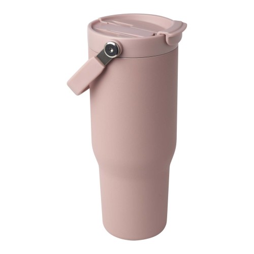 Bronx 900 ml RCS gecertificeerde. vacuüm geïsoleerde beker van gerecycled roestvrij staal en koper met deksel met dubbele functie, Oudroze