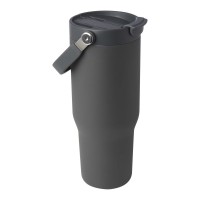 Bronx 900 ml RCS gecertificeerde. vacuüm geïsoleerde beker van gerecycled roestvrij staal en koper met deksel met dubbele functie, Grijs