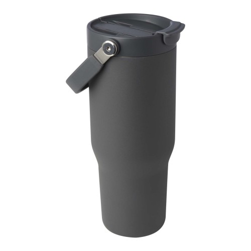 Bronx 900 ml RCS gecertificeerde. vacuüm geïsoleerde beker van gerecycled roestvrij staal en koper met deksel met dubbele functie, Grijs