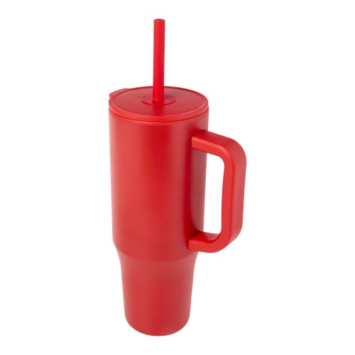 Brady 900 ml RCS certified insulated tumbler with silicone straw, Red