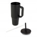 Brady 900 ml RCS-zertifizierter Isolierbecher mit Silikon Trinkhalm, schwarz