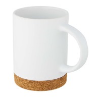 Neiva 425 ml ceramic mug with cork base, White