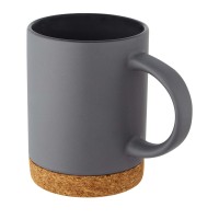 Neiva 425 ml ceramic mug with cork base, Grey