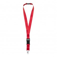 Yogi lanyard met afneembare gesp en veiligheidssluiting, Rood
