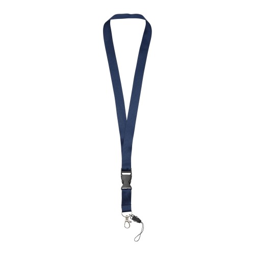 Sagan Lanyard mit abnehmbarer Schnalle und Handyband, navy