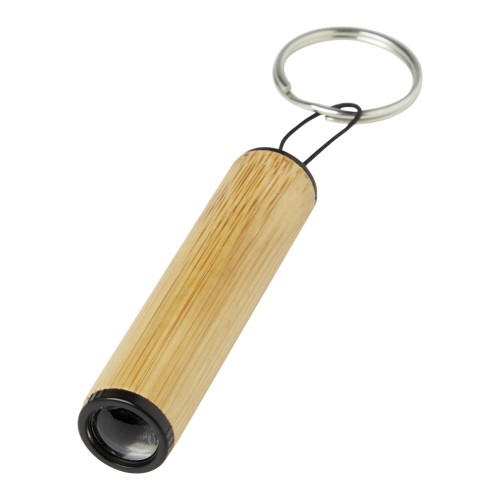 Cane bamboo key ring with light, Natural