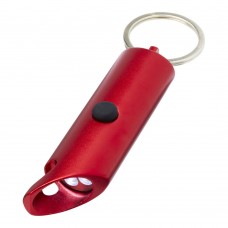 Flare led-lamp en flesopener van gerecycled aluminium met sleutelhanger, Rood