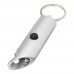 Flare RCS recycled aluminium IPX LED light and bottle opener with keychain, Silver