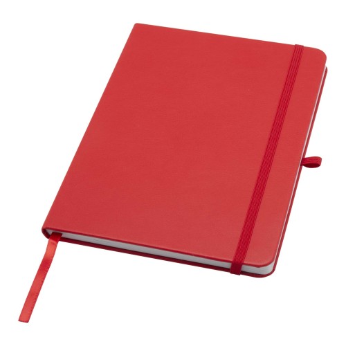 Teak A5 gerecycled notitieboek met harde kaft en gelinieerde pagina's, Rood
