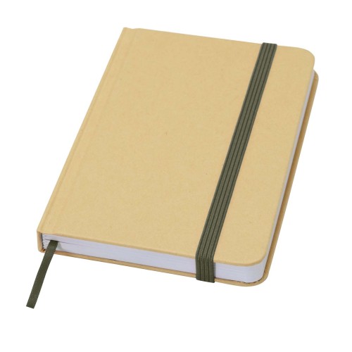 Reed A6 recycled hard cover notebook with plain pages, Forest green