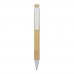 Rattan bamboo and recycled plastic ballpoint pen (black ink), White