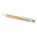 Rattan bamboo and recycled plastic ballpoint pen (black ink), White