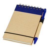 Zuse A7 recycled jotter notepad with pen. Natural, Navy