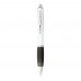 Nash ballpoint pen with white barrel and coloured grip (black ink). White, Black