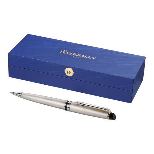 Waterman Expert balpen (blauwe inkt). Staal, Goud