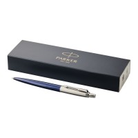 Parker Jotter Bond Street ballpoint pen (blue ink). Navy, Silver