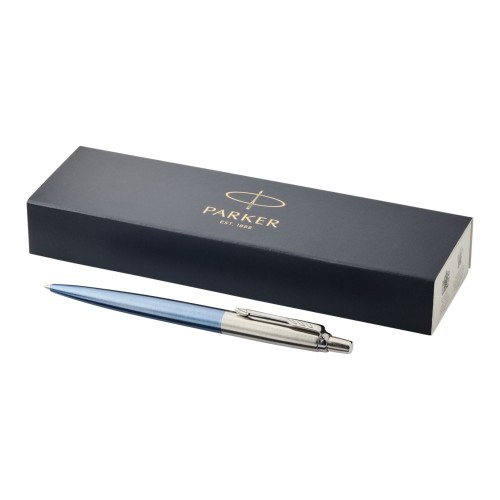 Parker Jotter Bond Street Kugelschreiber (blaue Mine). hellblau, silber