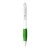 Nash ballpoint pen white barrel and coloured grip (blue ink). White, Lime